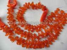 Carnelian Faceted Marquise Shape Beads